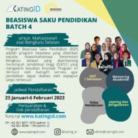 PENDAFTARAN BEASISWA SAKU PENDIDIKAN BATCH 4